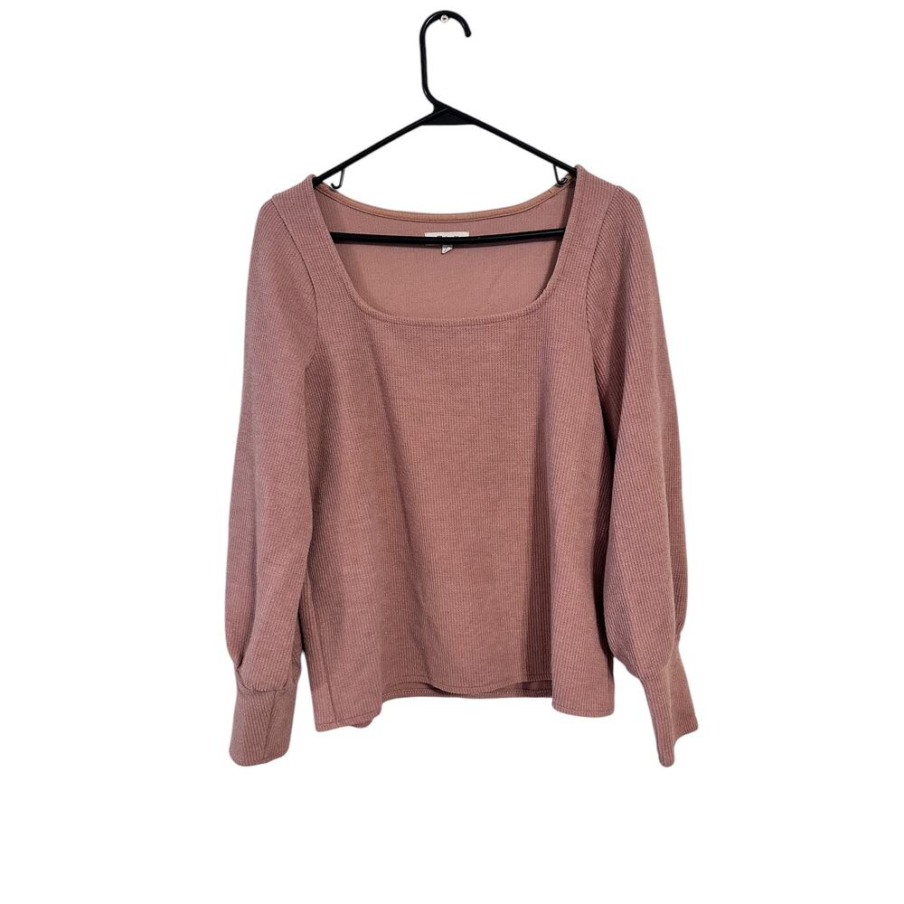 Madewell Square Neck Pink Sweater Size Large Viscose Blend